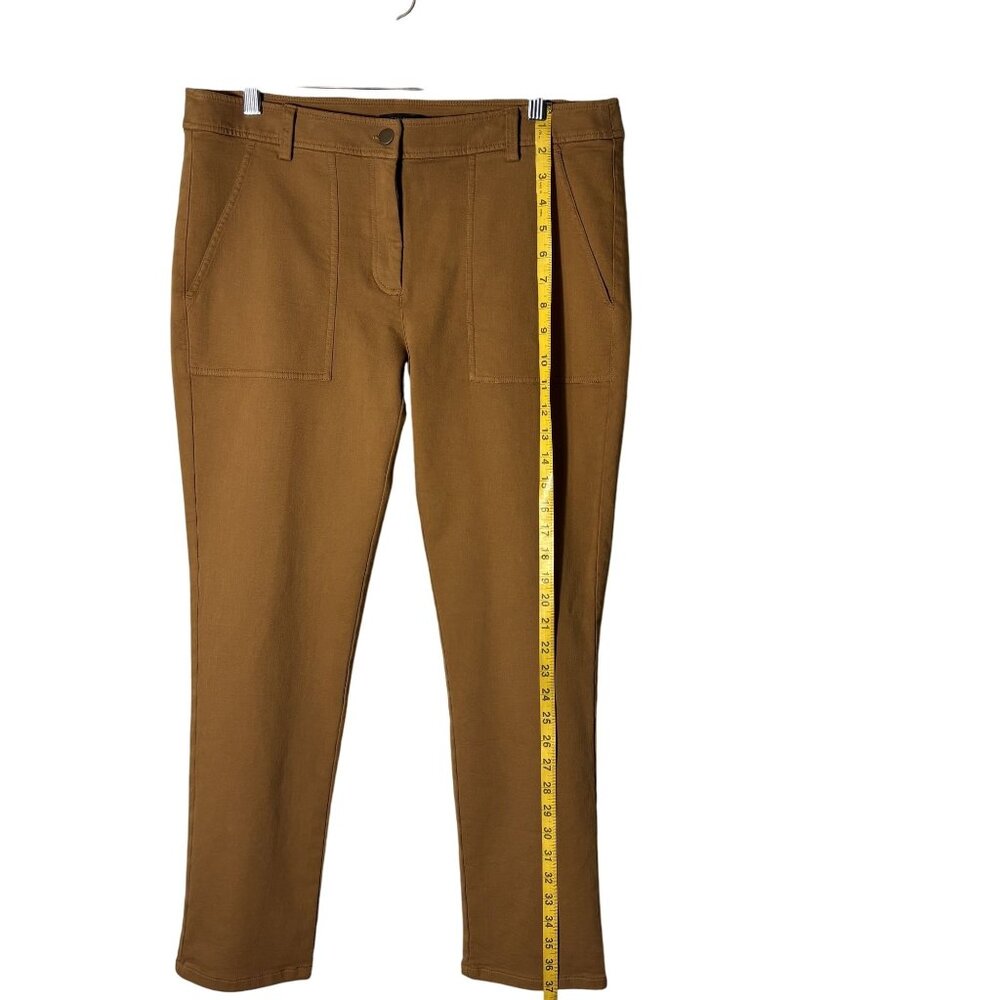 Eileen Fisher Clay Organic Cotton Straight-Leg Pants With Front Patch Pockets - Picture 7 of 14